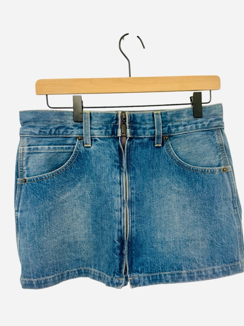 Denim Mini Skirt with Front Zip Edwin 26 sample